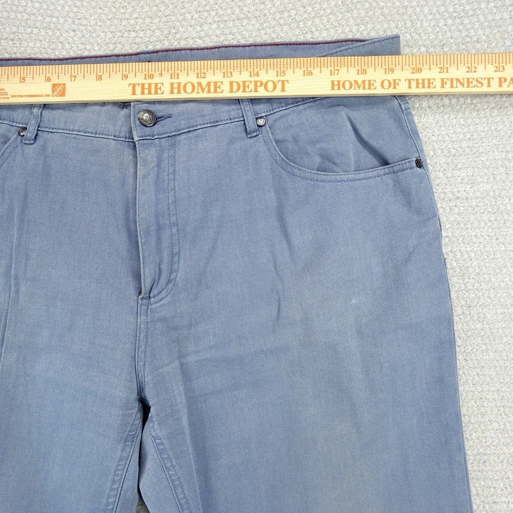 Johnnie-O Jeans Mens 38x34 Blue Relaxed Straight Leg Stretch Denim